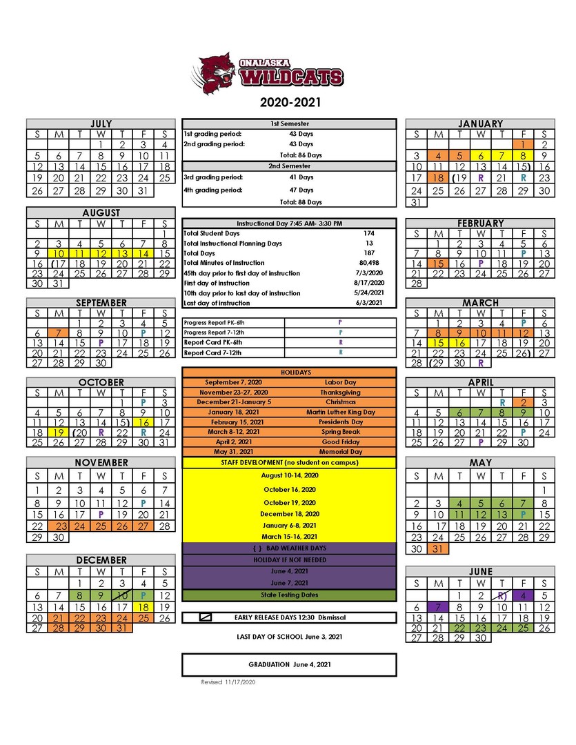 Onalaska High School Calendar - Asking List